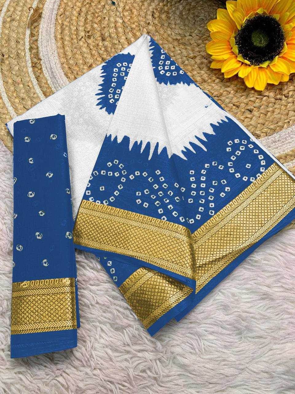 Bandhani Printed Cotton Sarees - MYLUXURY LANE ENTERPRISE